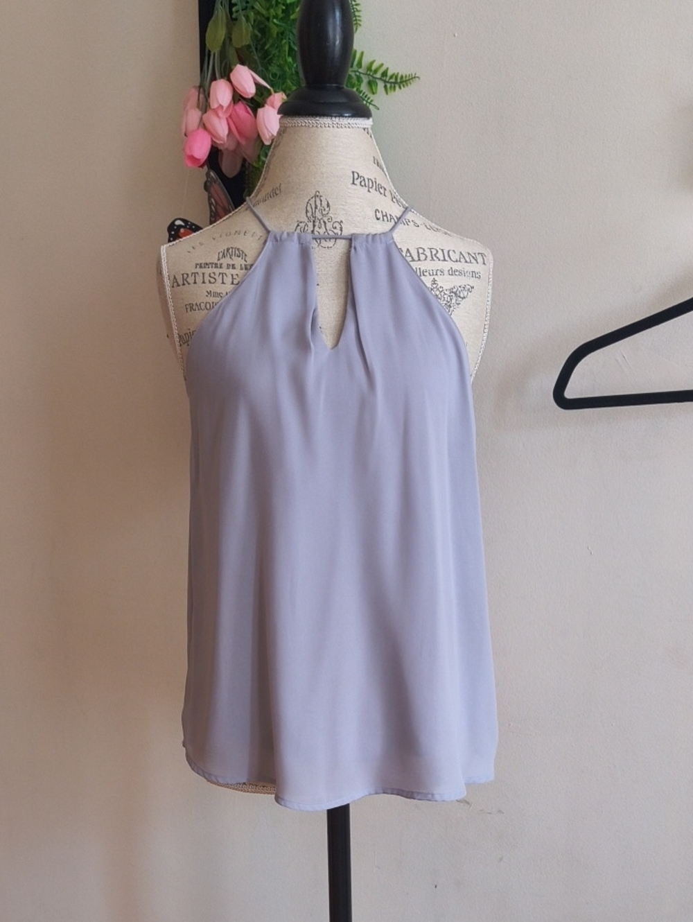 Japna Light Lavender Halter Neck Women's Top, Size M
